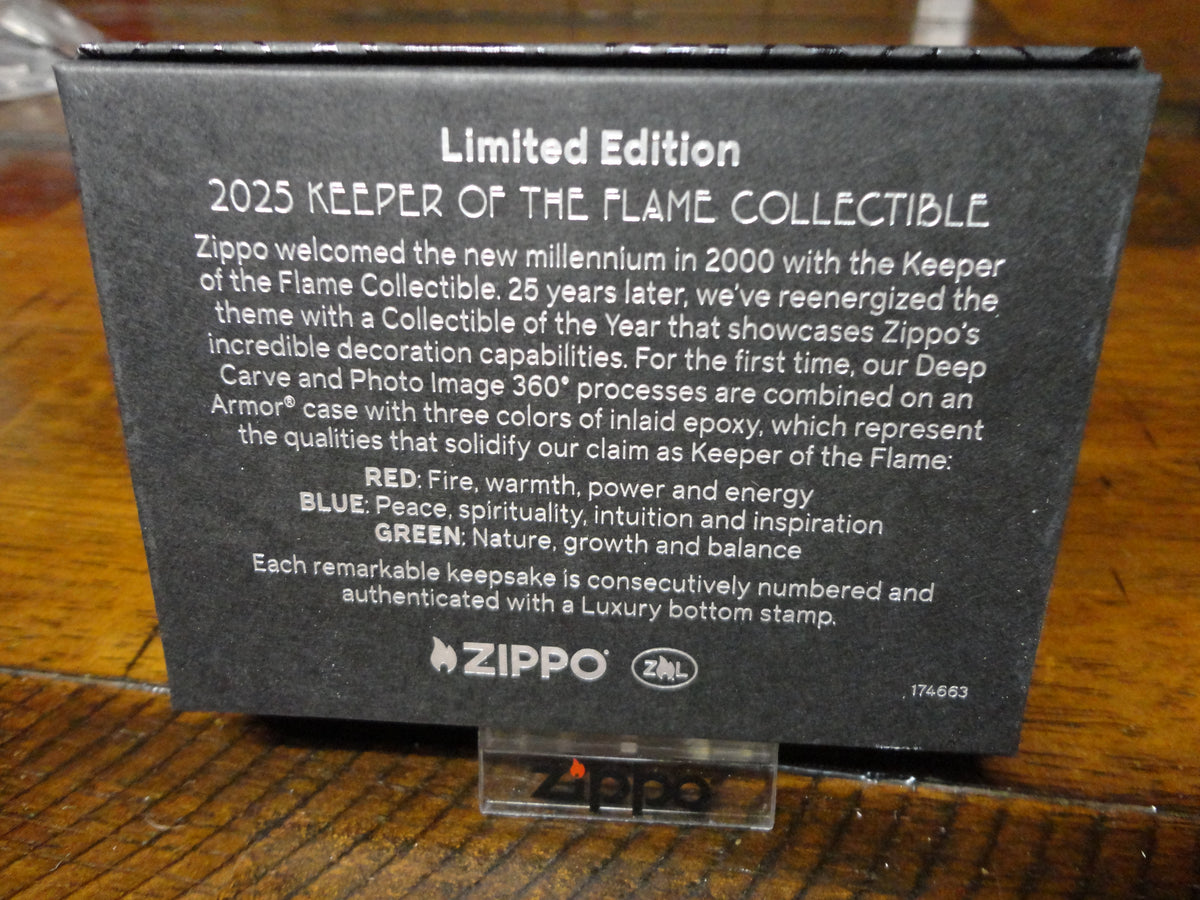 2025 ZIPPO COLLECTIBLE OF THE YEAR KEEPER OF THE FLAME ARMOR ZIPPO LIGHTER
