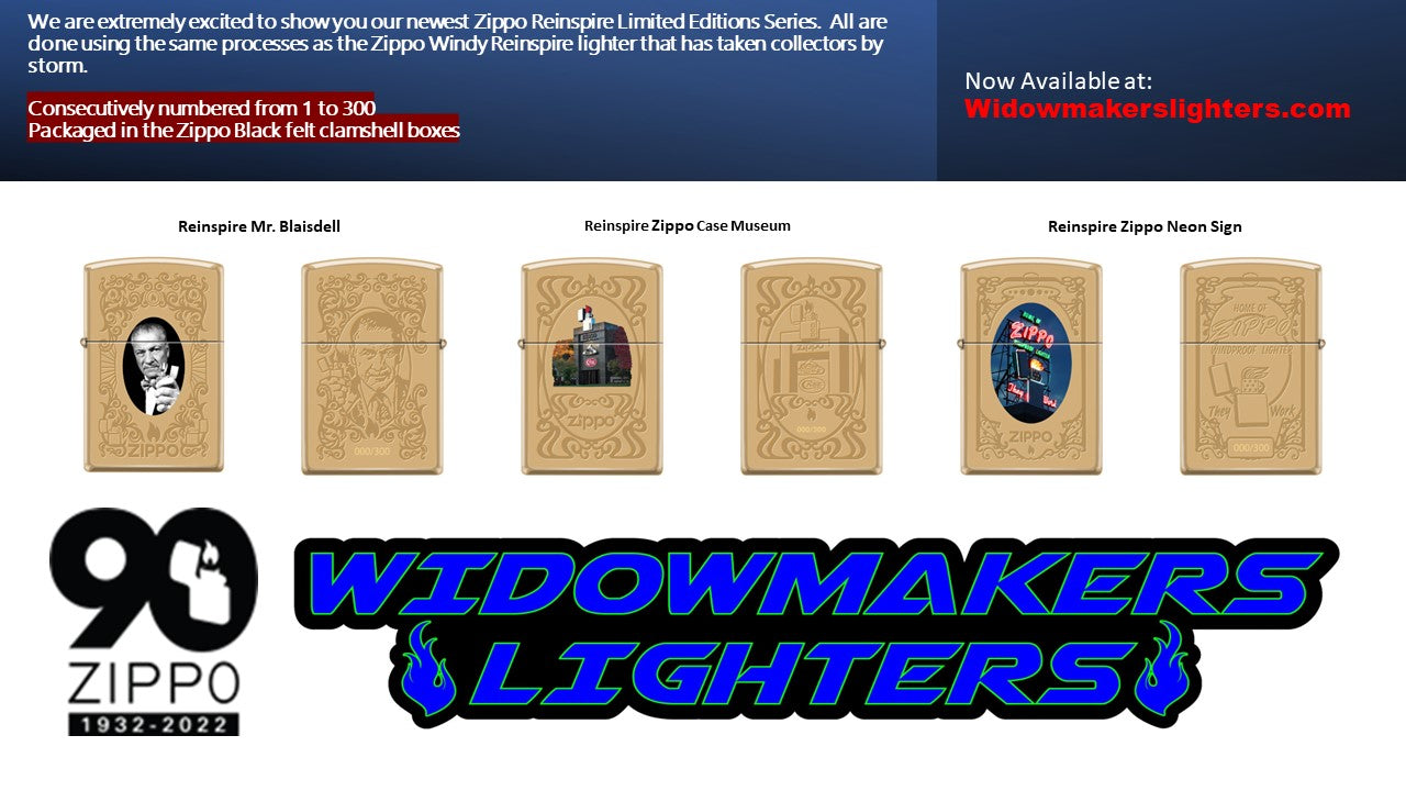 New Zippo Reinspire 3 Lighter set all 3 pieces with matching